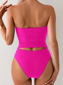Hansera Elegant Versatile Slim Fit Sleeveless Crop Top, Fashionable For Summer - Hot Pink - View 4