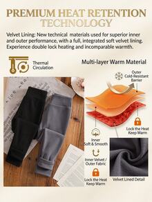 SHEIN Girls' Autumn/Winter Fleece Leggings, Casual Minimalist Daily Wear, Random Assorted (5pcs/2pcs) - Multicolor - View 9