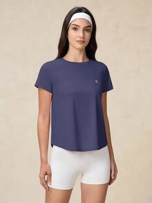 OutZeal Women Outdoor Tee Gym Running Yoga UV Protection Cool Touch Short Sleeve T-Shirt Summer - Purple - View 6