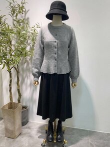 FRIFUL Solid Color Round Neck Raglan Long Sleeve Single-Breasted Casual Elegant Sweater For Middle-Aged And Elderly Women Autumn Office Formal Grey - Dark Grey - View 5