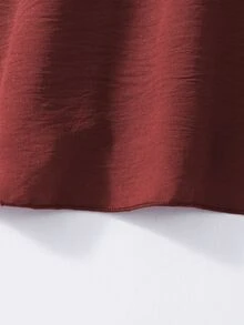 SHEIN 少女春秋冬溫柔風簡約花卉印花長袖套頭洋裝 寬鬆版型 優雅大方 適合外出逛街約會 - 酒紅色 - 查看 4