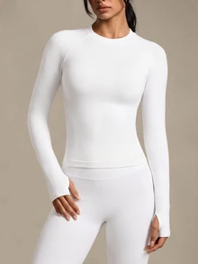 SHEIN Sports Top deportiva sin espalda que absorbe el sudor, transpirable y suave para hacer ejercicio - Blanco - Ver 5