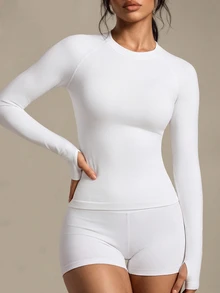 SHEIN Sports Top deportiva sin espalda que absorbe el sudor, transpirable y suave para hacer ejercicio - Blanco - Ver 4