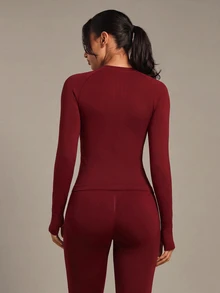 Gameset SHEIN Sport Women's Letter Striped Printed Drawstring Hooded Sleeveless Casual Sports Tee Workout Tank Top - Burgundy - View 3