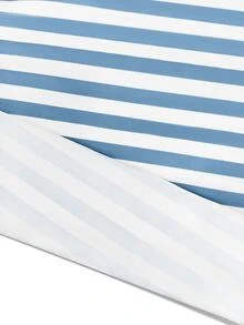 Selamara Women's Light Blue Striped Two Pieces Set, Casual Loose Short-Sleeve T-Shirt And Drawstring Shorts Se - Multicolor - View 3