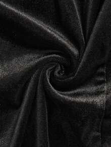 BamGleam Elegant Frog Button Velvet Sexy Halter Neck Tie Strap Dress Halloween Cocktail Night Out Party Black Summer - Black - View 7