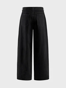 AXEPEAK Men's Washed Fashion Button Pocket Denim Jeans - Black - View 3