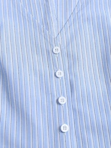 Sweetra Spring/Autumn New Striped Shirt, Fashionable & Minimalist, Suitable For Commuting And Street Wear - Blue - View 4