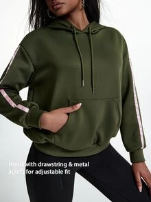 Innovista Innovista Casual Versatile Hooded Sweatshirt - Army Green - View 12