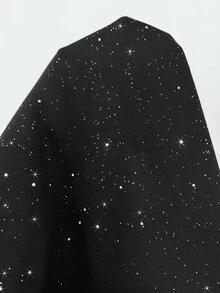 Solflare 大尺碼亮片拉鍊長袖運動衫與寬鬆長褲兩件套 - 黑色 - 查看 8