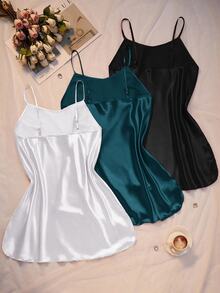 MuseNap CURVE Set de 3 piezas de vestido con abertura lateral de seda sintética de talla grande - Multicolor - Ver 3