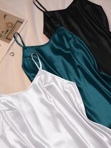 MuseNap CURVE Set de 3 piezas de vestido con abertura lateral de seda sintética de talla grande - Multicolor - Ver 4