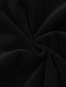 GlowEve CURVE Plus Solid Fold Pleated Wide Leg Pants - Black - View 5