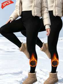 Velisys Velisys Women's Summer/ Brushed Fabric Patchwork Leggings With Pockets Gym Black Low Waist Elegant - Black - View 4