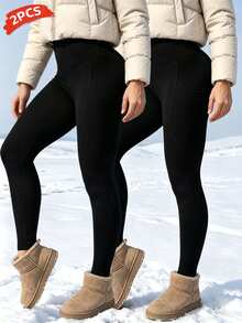 Velisys Velisys Women's Summer/ Brushed Fabric Patchwork Leggings With Pockets Gym Black Low Waist Elegant - Black - View 5