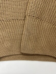LUMIGAL Women's 2pcs Slouchy Sweater Set, Collared Half-Button Front 2-Button Dropped Shoulder Long Sleeve Cinched Waist Top & High Waist Side Pocket Bodycon Long Skirt - Camel - View 5