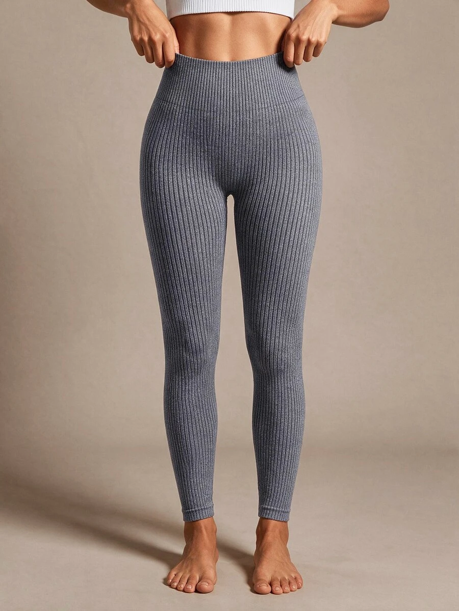 SHEIN Sports Women's Solid High Waist Seamless Yoga Leggings