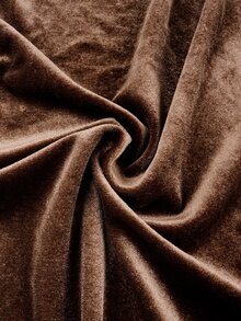 NOVVYNE Women Velvet Keyhole Neck Long Sleeve Midi Dress Gold Decor Button Fitted Waist Flared Hem Quiet Luxury Fall Evening Party Dress - Coffee Brown - View 10