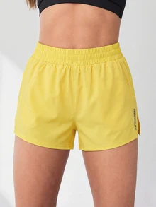 Eassivo Eassivo Casual Versatile Yellow Summer 2 In 1 Comfortable Non-See-Through Yoga Shorts - Yellow - View 6