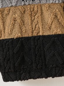 SHEIN 男童休閒刺繡毛絨拼接拼色連帽衛衣 - 彩色 - 查看 4