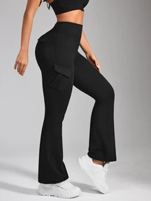 Eassivo Eassivo Casual Versatile Solid Color Slim Fit Cargo Sports Pants - Black - View 6