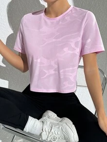 Eassivo Eassivo 纯色短款运动背心 健身背心 健身房女式衬衫 - 粉色 - 查看 6