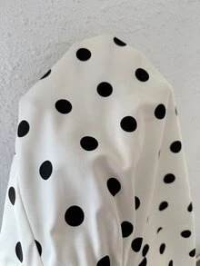 Pariaura Women's Early Autumn New Polka Dot Print Pocket Decor Drawstring Pink Jacket Thin Outerwear - Pink - View 7