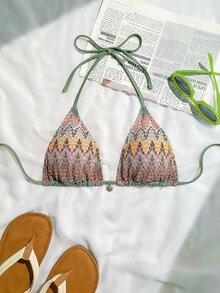 Swim Vcay Women's Special Fabric Shell Pendant Lace-Up Backless Top Summer - Multicolor - View 5