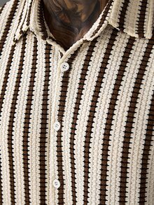 Manfinity CasualCool Men's Striped Single-Breasted Casual Versatile Daily Wear Short Sleeve Shirt - Multicolor - View 7