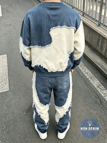 2pcs Set Teen Boy Fashionable Minimalist Comfortable Crew Neck Sweatshirt & Sweatpants Outfit, Cool Geometric Patchwork All-Over Print Design, English Letter Print, Suitable For Holiday Parties, Casual Wear, Spring/Autumn/Winter Streetwear, Outing, Back To School, Party - Multicolor - View 3