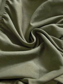 BamGlimmer Atasan Crop Top Model Halter Neck Silang Gaya Eropa & Amerika untuk Akhir Musim Panas, Musim Semi, dan Musim Gugur, Cocok untuk Pemakaian Sehari-hari dan Belanja. - Olive Green - View 6