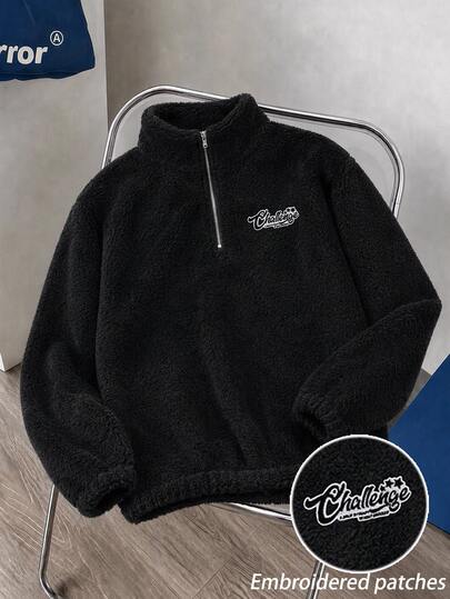 Daypath American Retro Half-Zip Fleece Sweatshirt, Suitable For Daily Commute And Campus Casual Wear, Outdoor Light Sports And Autumn/Winter Travel