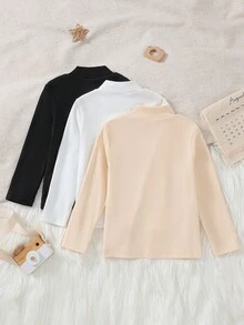 Young Girl Multi-Color Long Sleeve Turtleneck Base Layer - Multicolor - View 2