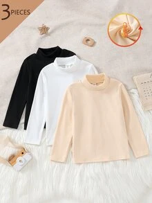 Young Girl Multi-Color Long Sleeve Turtleneck Base Layer - Multicolor - View 4