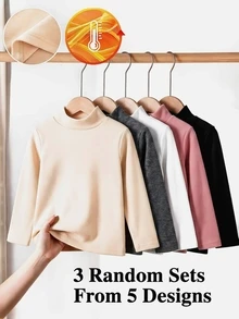 Young Girl Multi-Color Long Sleeve Turtleneck Base Layer - Multicolor - View 8