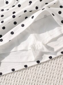 SHEIN 青少年女孩抽繩腰波點休閒日常裙褲 - 彩色 - 查看 8