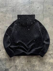SHEIN 青少年男孩休閒舒適百搭秋冬衛衣 - 黑色 - 查看 4