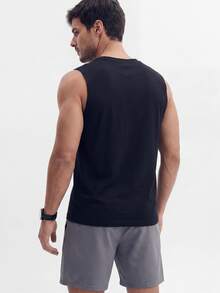 TekDrob Anti-Odor Muscle Tank Top With Regular Fit - Black - View 6