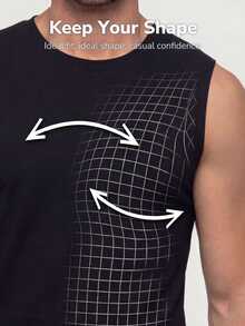 TekDrob Anti-Odor Muscle Tank Top With Regular Fit - Black - View 7