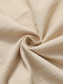 SHEIN Women's Woven Solid Color Cotton Ruffle Trim Blouse And Pants 2 Pieces Set, Casual Boho Vacation Outfit For Fall/ Brunch Beige Vacation - Apricot - View 7