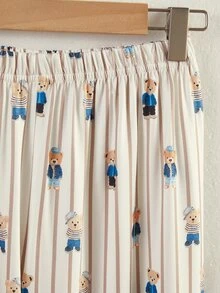 Boys Long Sleeve Top And Long Pants Lounge Set With Faux Embroidery Bear Print And Dusty Purple Bear Print, Fall/ Pajamas Holiday Cute - Brown - View 7