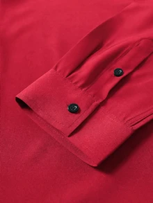 Manfinity Mode Men's Casual Fashion Long Sleeve Shirt, Formal, Old Money - Red - View 8