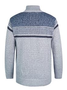 Manfinity Homme Men's Striped Long Sleeve Half-Zip Casual Sweater - Grey - View 8