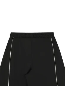 SLATEMANN Men Black Long Pants, Loose Streetwear Casual Pants, Letter Stripe Parachute Pants, Goth - Black - View 6