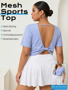 Easithlete Easithlete Kaos Olahraga Wanita Ukuran Besar Model Baru 2026 dengan Potongan Belakang, Bahan Elastis 4 Arah, Nyaman dan Elastis. - MultiWarna - View 6