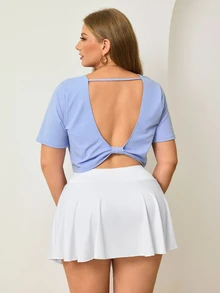 Easithlete Easithlete Kaos Olahraga Wanita Ukuran Besar Model Baru 2026 dengan Potongan Belakang, Bahan Elastis 4 Arah, Nyaman dan Elastis. - MultiWarna - View 1