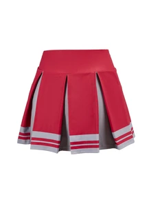 Cheerettes Rok celana wanita model color block dengan lipatan dan saku, modis, serbaguna untuk pemakaian sehari-hari dan di luar ruangan. - Merah - View 6