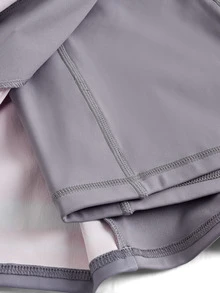 Cheerettes Rok celana wanita model color block dengan lipatan dan saku, modis, serbaguna untuk pemakaian sehari-hari dan di luar ruangan. - Merah - View 4