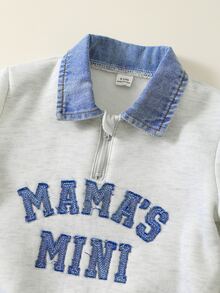 SHEIN 2pcs Set Baju Polo Kasual Musim Gugur/Dingin untuk Bayi Laki-laki dan Celana Jeans Denim - MultiWarna - View 7
