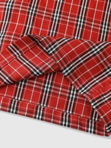 ROMWE MEN Camisa holgada de cuadros 2 en 1 para hombre - Multicolor - Ver 7